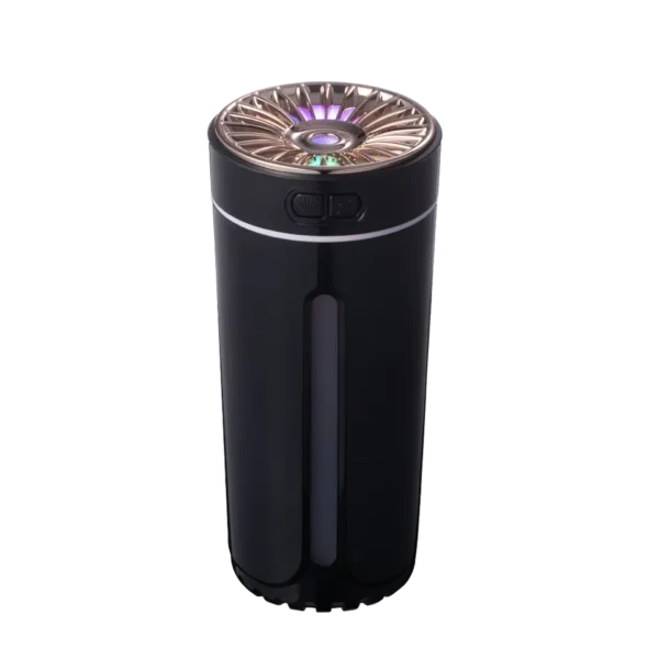 PB-CAR-130_Black Kabelloser Luftbefeuchter - 800mAh USB Wiederaufladbar | Leiser farbiger Diffusor